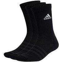 Adidas Sportswear Unisex 3 Pack Cushioned Crew Socks - Black