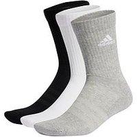 Adidas Sportswear Unisex 3 Pack Cushioned Crew Socks - White/Grey