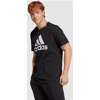 Adidas Sportswear Mens Essentials Large Logo Short Sleeve T-Shirt - Black/White