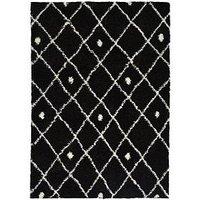 Snug Collection Nomadic Shaggy Rug In Black,I044A, 120x170cm