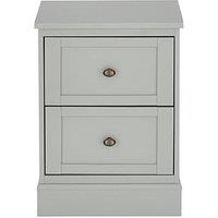 Very Home Darcy 2 Drawer Bedside Chest - Light Grey