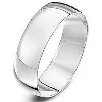 The Love Collection Personalised 9Ct White Gold D Shape Wedding Ring