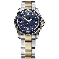 Victorinox Maverick Small 2-Tone, Blue Bezel, Blue Dial, Bracelet Swiss Made
