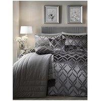 Soiree Belfort Jacquard Duvet Cover Set - Grey