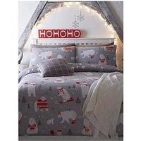 Fusion Mr Polar Bear Christmas Duvet Cover Set - Grey