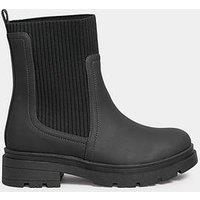 Yours Extra-Wide Fit Sock Top Line Chelsea Boots - Black