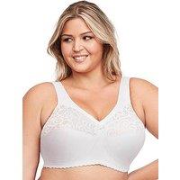 Glamorise Magiclift No Wire Cotton Support Bra - White