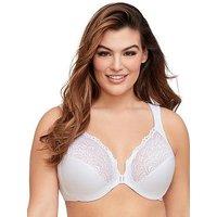 Glamorise Wonderwire Lace Front Close Bra - White