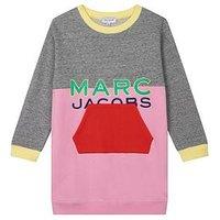 Marc Jacobs Kids Long Sleeved Logo Dress - Grey/Pink