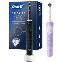Oral-B Vitality Pro Black & Lilac Electric Toothbrush Duo Pack