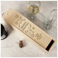 The Personalised Memento Company Engraved Christmas Wine Box