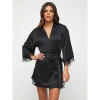 Ann Summers Nightwear & Loungewear Cherryann Planet Robe - Black