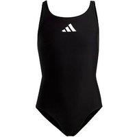 Adidas Girls 3 Bars Logo Swimsuit - Black