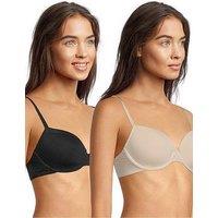 Dorina 2Pk Louise Light Padded Demi Bra - Black/Beige