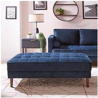 Very Home New Orleans Fabric Footstool - Navy