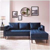 Very Home New Orleans Fabric 3 Seater Right Hand Chaise Sofa - Navy