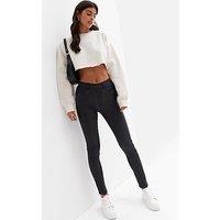 New Look Lift & Shape Coated High Waisted Jeggings - Black