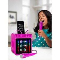 Rockjam 10-Watt Rechargeable Bluetooth Karaoke Machine With Two Microphones - Pink