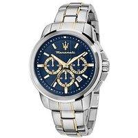 Maserati Successo 44Mm Chr Blue Dial Mens Watch Stainless Steel