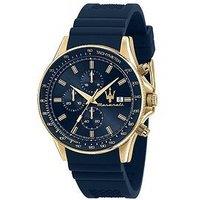 Maserati Sfida 44Mm Chr Blue Dial Blue Silicon Mens Watch