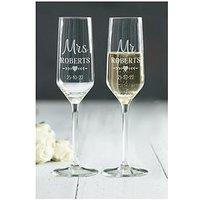 Love Abode Personalised Mr & Mrs Flutes