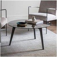 Gallery Direct Simard Round Glass Top Coffee Table - Black
