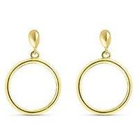 The Love Collection Sterling Silver Gold Plated Circle Swirl Stud Earrings
