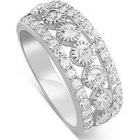The Love Silver Collection Sterling Silver Cubic Zirconia Vintage Band Ring