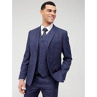 Very Man Check Slim Fit Suit Jacket - Navy