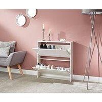 Gfw Narrow High Gloss 3 Tier Shoe Cabinet - White