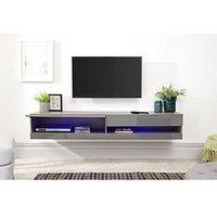 Gfw Galicia 150 Cm Floating Wall Tv Unit With Led Lights - Fits Up To 65 Inch Tv - Grey