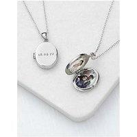 Treat Republic Personalised Oval Photo Locket - Silver
