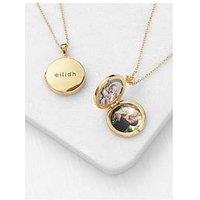 Treat Republic Personalised Round Photo Locket - Gold