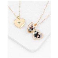 Treat Republic Personalised Heart Photo Locket - Gold
