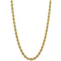 The Love Collection 9Ct Yellow Gold & Sterling Silver Bonded Rope Chain