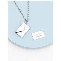 Treat Republic Personalised Secret Message Envelope Necklace - Silver