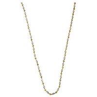 The Love Collection Sterling Silver And 9Ct Gold Plate Two Colour Diamond Cut Beaded Chain Necklace 18 Inches