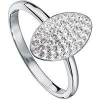 Evoke Sterling Silver Crystal Oval Ring