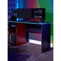X Rocker Carbon-Tek Gaming Desk With Wireless Charging And Neo Fibre Led Lighting