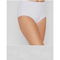 M&Co Long Tall Sally 4Pk Cotton Stretch Full Briefs White