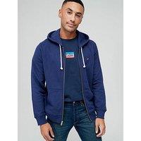 Levi'S Original Small Logo Zip Through Hoodie - Blue