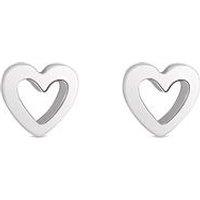 Simply Silver Sterling Silver 925 Open Heart Stud Earrings