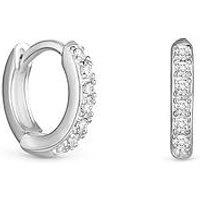 Simply Silver Sterling Silver 925 Cz Mini Hoop Earrings - 10Mm