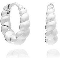 Rachel Jackson Chubby Twisted Huggie Hoop Earrings - Silver