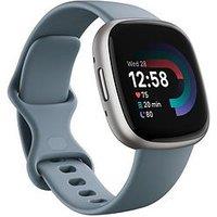 Fitbit Versa 4 Fitness Smartwatch - Built-In Gps, 6-Day Battery Life, Android & Ios Compatible - Waterfall Blue/Platinum Aluminium