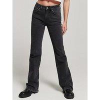 Superdry Vintage Mid Rise Slim Flare - Black