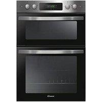 Candy Fci9D405X Built In Double Oven With Easy Clean Enamel - Black Glass With Stainless Steel - Ove