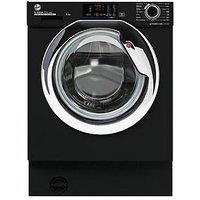 Hoover H-Wash Hbws 49D3Acbe/80 9Kg Load, 1400 Spin Integrated Washing Machine - Black With Chrome Door - Washing Machine With Installation