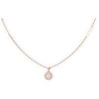 Guess Color My Day 16-18'' Clear Charm Necklace Rose Gold