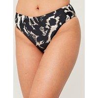V By Very Shape Enhancing Contrast Panel Mid Rise Brief - Black/Multi